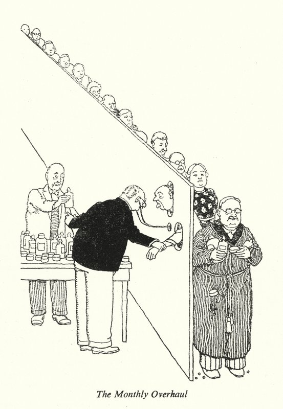 A havi nagyjavítás (litho) alkotó: William Heath Robinson