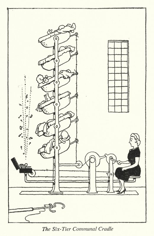 A hatszintű közösségi bölcső (litho) alkotó: William Heath Robinson