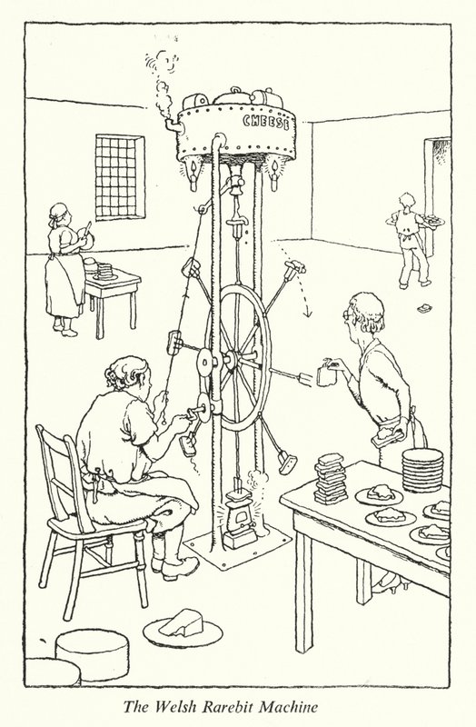 The Welsh Rarebit Machine (litho) alkotó: William Heath Robinson