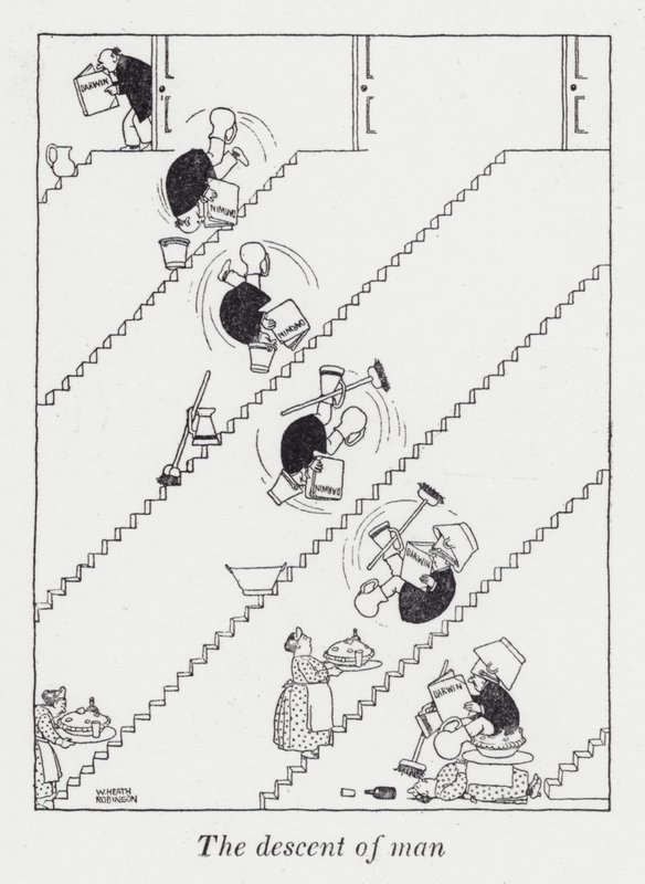 Az ember leszármazása (litho) alkotó: William Heath Robinson