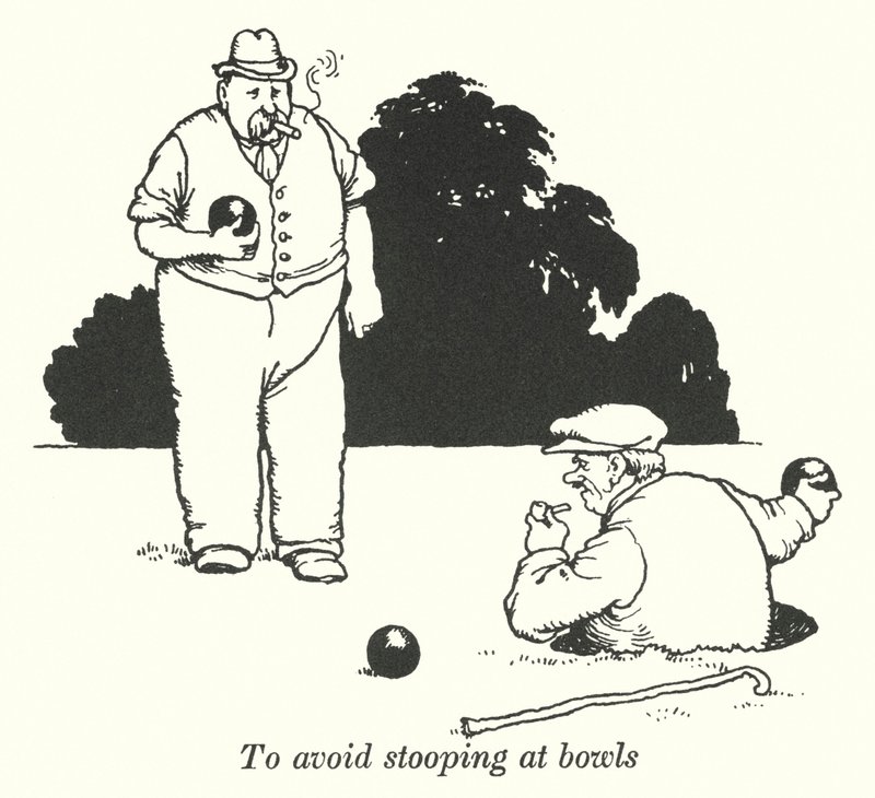 A tálaknál való hajlongás elkerülése érdekében (litho) alkotó: William Heath Robinson