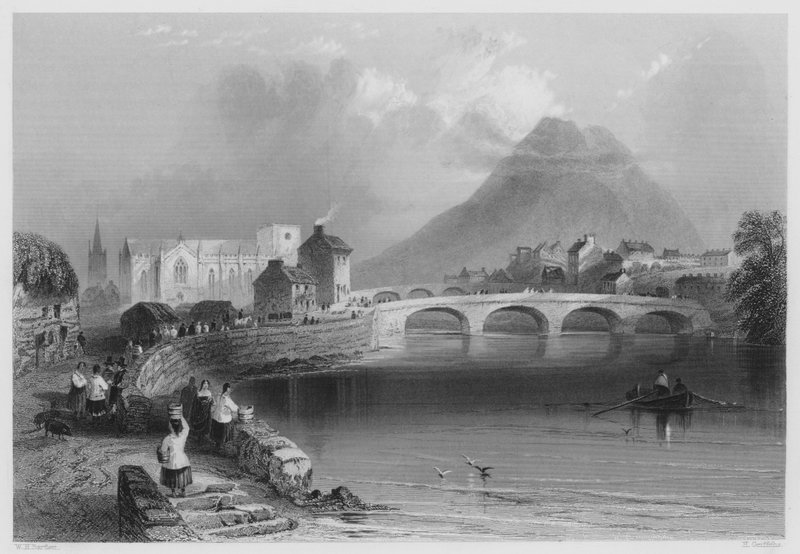 Ballina, Mayo megye (metszet) alkotó: William Henry (after) Bartlett