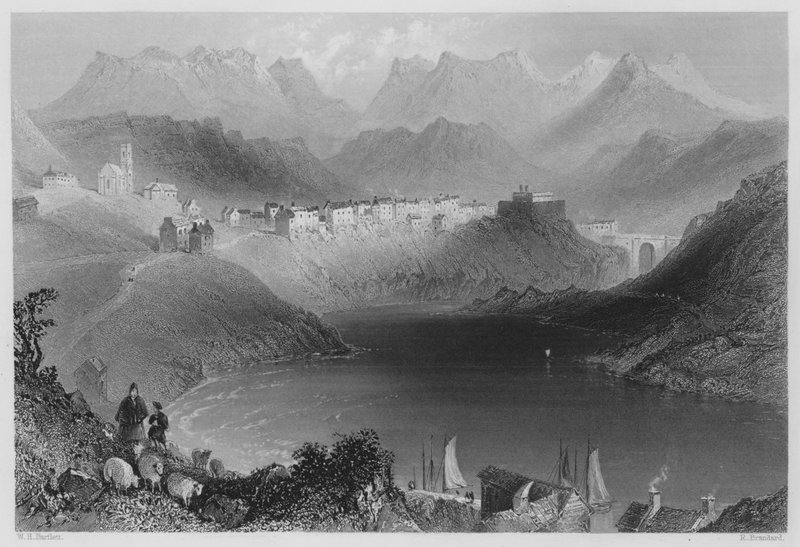 Clifden, Connemara (metszet) alkotó: William Henry (after) Bartlett