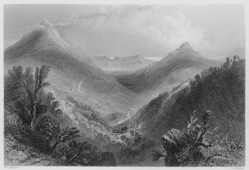 Glen of the Downs (metszet) alkotó: William Henry (after) Bartlett