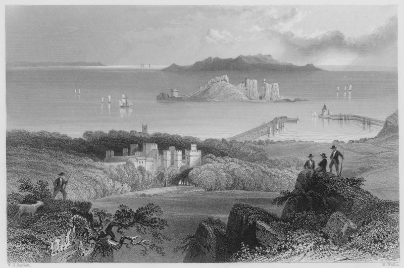 Howth-kastély (metszet) alkotó: William Henry (after) Bartlett