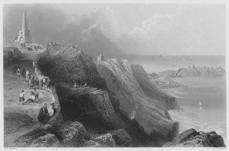 Killiney Hill, Dublin közelében (metszet) alkotó: William Henry (after) Bartlett