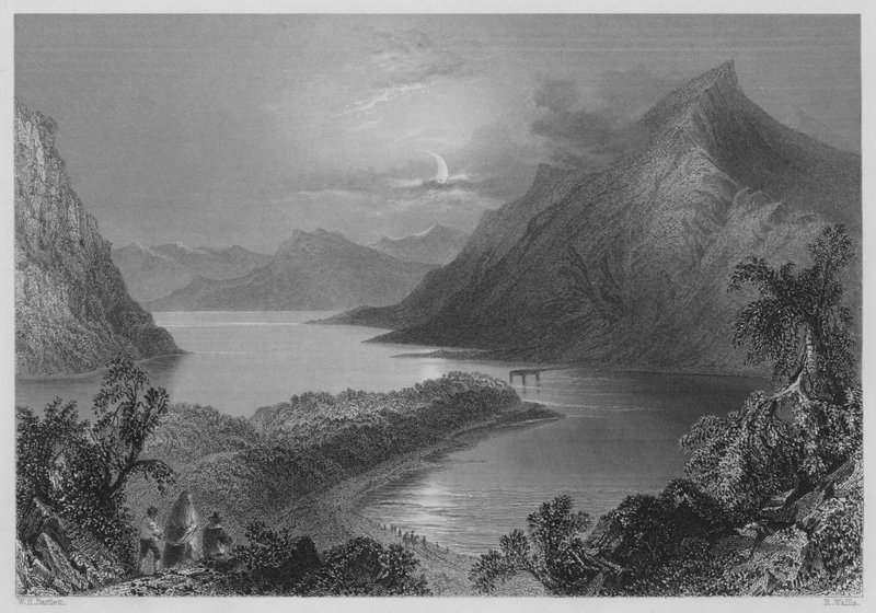 Lough Ina, Connemara (metszet) alkotó: William Henry (after) Bartlett