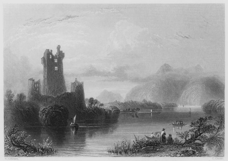 Ross kastély, Killarney (metszet) alkotó: William Henry (after) Bartlett