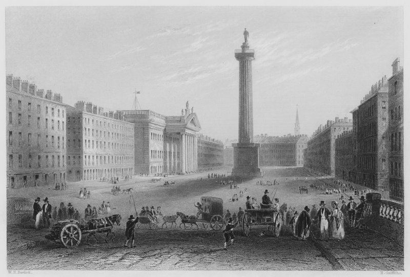Sackville Street, Dublin (metszet) alkotó: William Henry (after) Bartlett