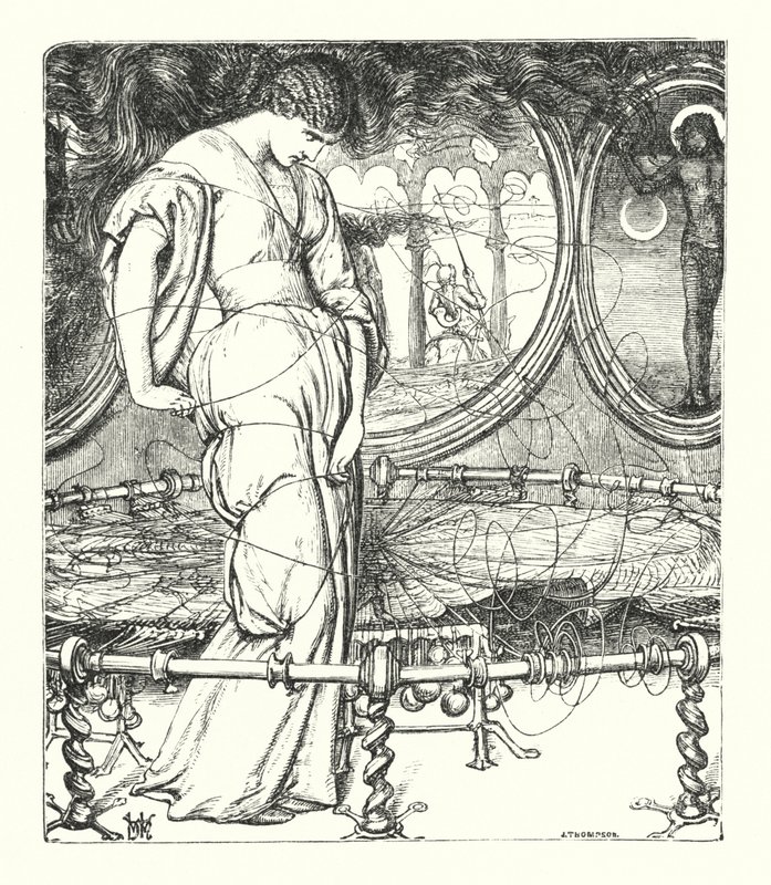 The Lady of Shalott (metszet) alkotó: William Henry (after) Hunt