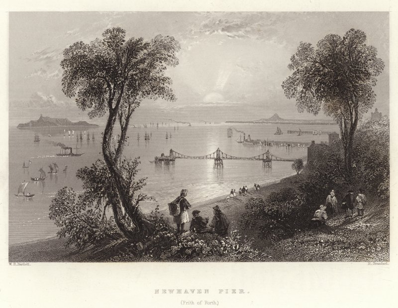 Newhaven móló, (Firth of Forth) alkotó: William Henry Bartlett