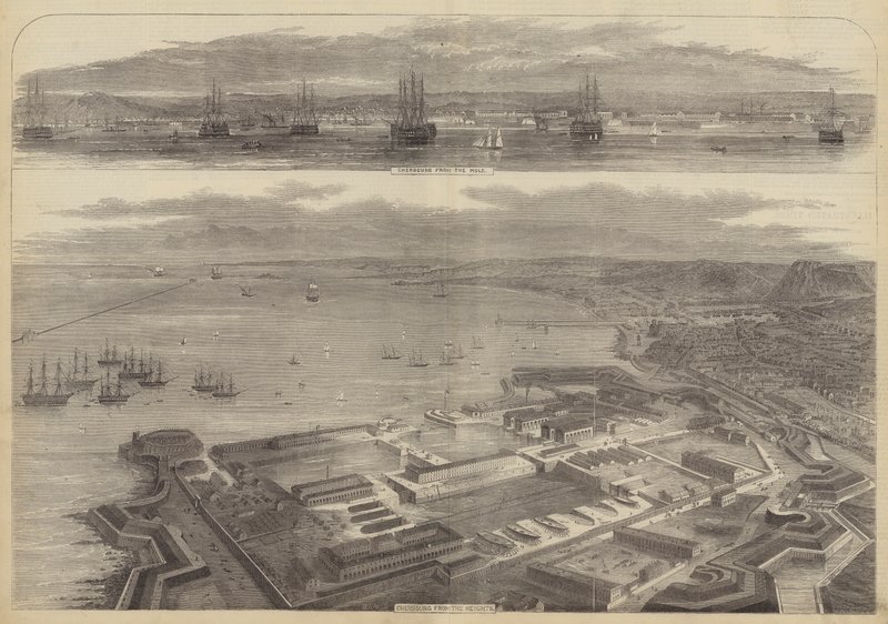 Cherbourg vázlatai alkotó: William Henry Prior