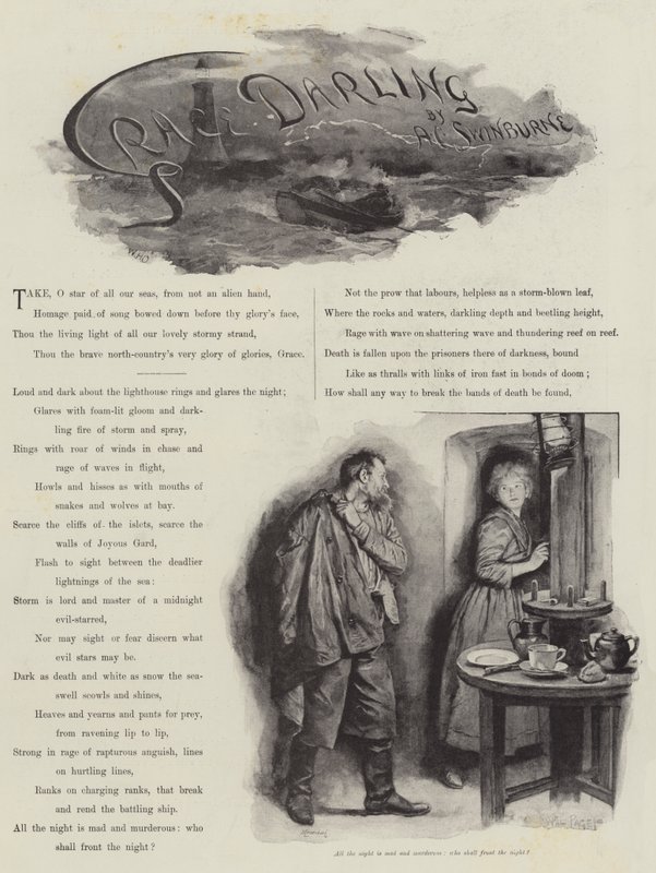 Grace Darling, A C Swinburne alkotó: William Heysham Overend