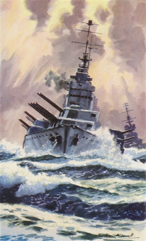 Brit fővárosi hajó (színes litho) alkotó: William John Patton McDowell