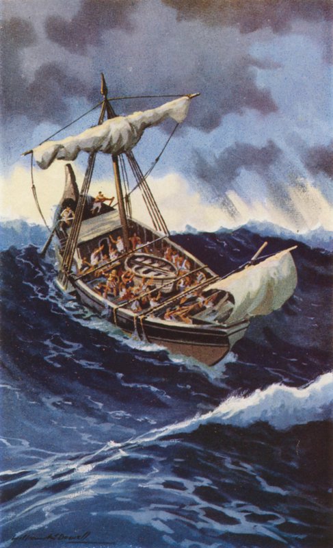Szent Pál hajója (színes litó) alkotó: William John Patton McDowell