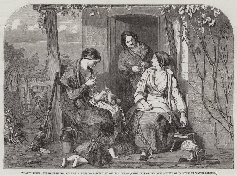 Happy Times, Straw-Plaiting, St Albans közelében alkotó: William Lee