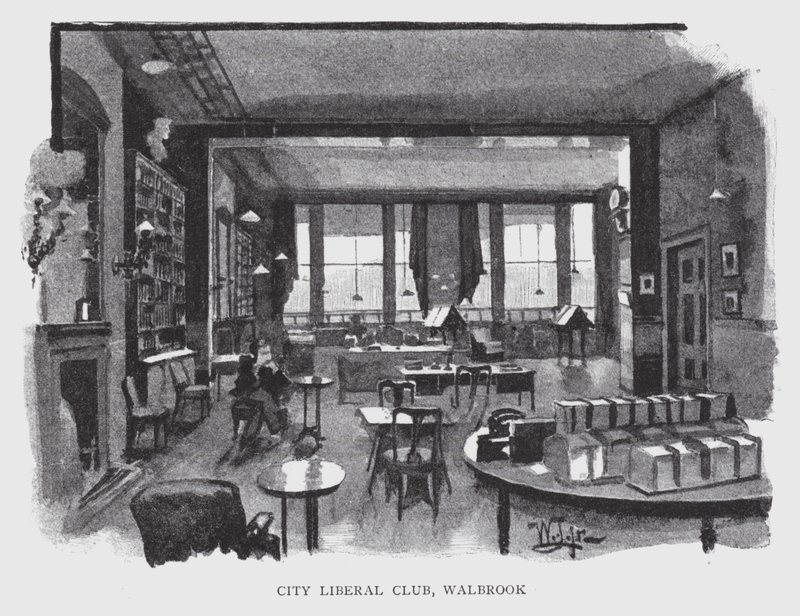 City Liberal Club, Walbrook (litho) alkotó: William Luker
