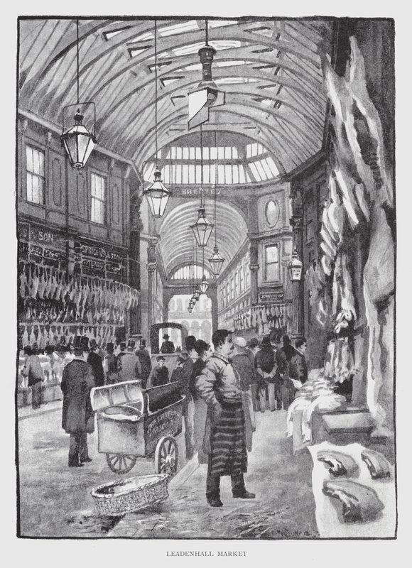 Leadenhall piac (litho) alkotó: William Luker