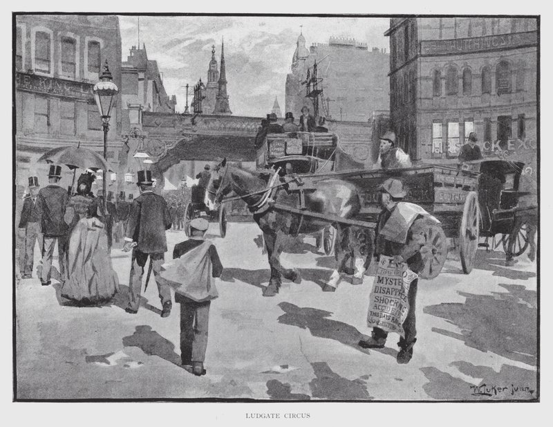 Ludgate Cirkusz (litho) alkotó: William Luker