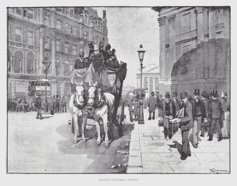 Queen Victoria Street (litho) alkotó: William Luker