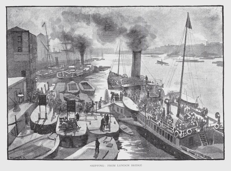 Szállítás a London Bridge-ről (litho) alkotó: William Luker