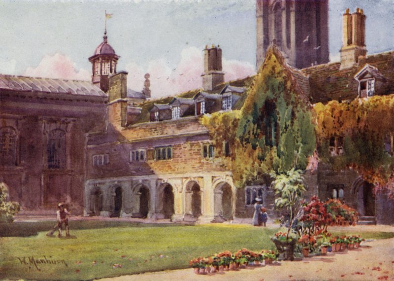 Udvar és kolostorok a Pembroke College-ban alkotó: William Matthison