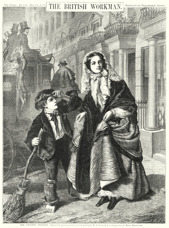Az átkelőseprő (metszet) alkotó: William Powell (after) Frith