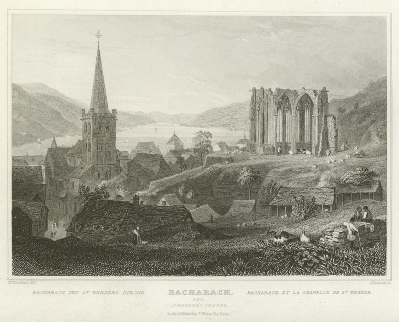 Bacharach és a Szent Werner-kápolna alkotó: William Tombleson