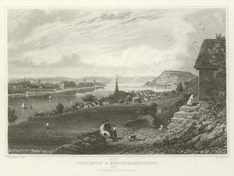 Coblentz és Ehrenbreitstein alkotó: William Tombleson