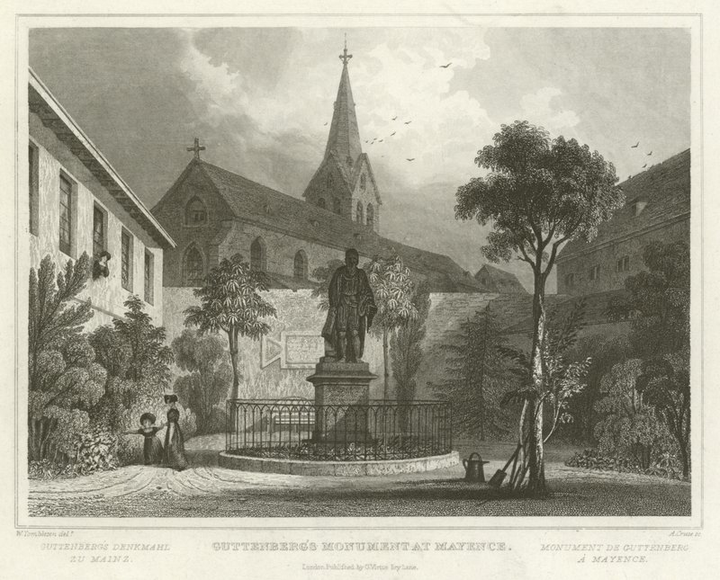 Guttenberg emlékműve Mayence-ben alkotó: William Tombleson