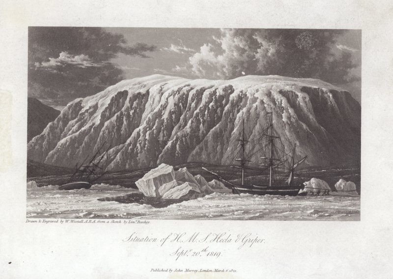 A H.M.S Hecla és a Griper helyzete alkotó: William Westall