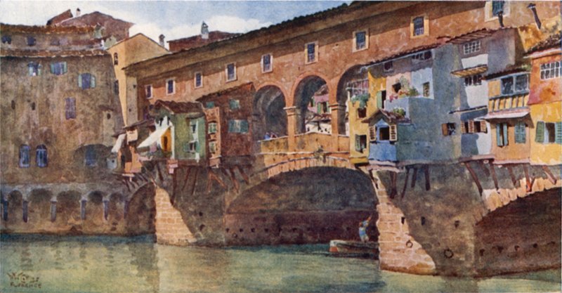 Firenze. Ponte Vecchio (színes litó) alkotó: William Wiehe Collins