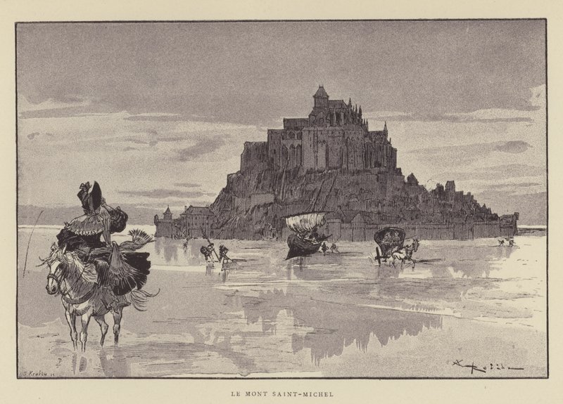 A Mont Saint Michel alkotó: after Albert Robida