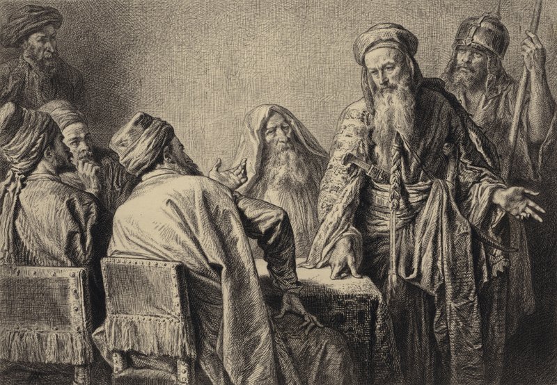 A főpapok tisztjei alkotó: after Albert Robida