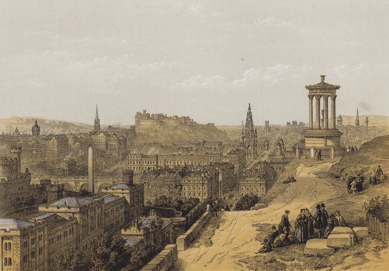 Edinburgh a Calton Hillről (chromolitho) alkotó: after David Roberts