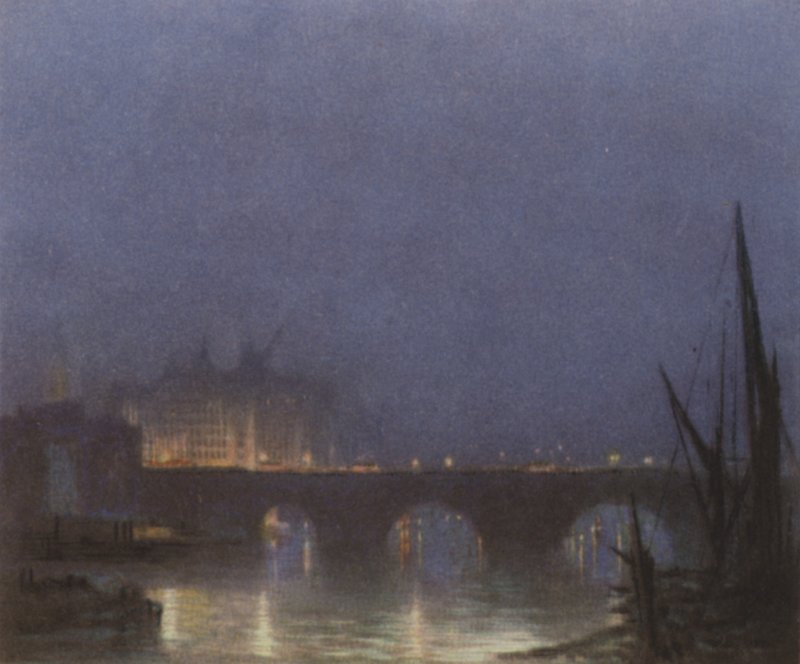 A London Bridge noktürnje alkotó: after Donald Maxwell