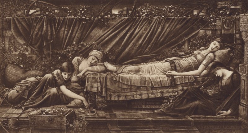 Az alvó szépség alkotó: after Edward Coley Burne Jones