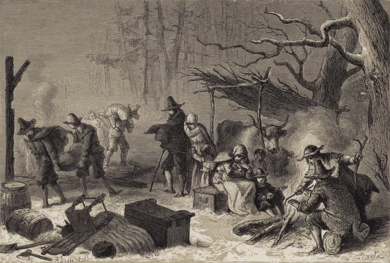 Angol telepesek Amerikában alkotó: after Felix Octavius Carr Darley