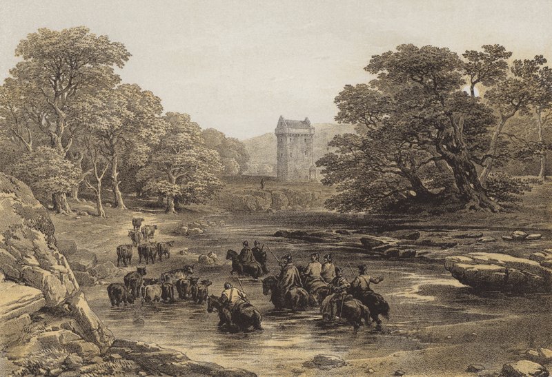 Gilnockie-torony (chromolitho) alkotó: after George Cattermole
