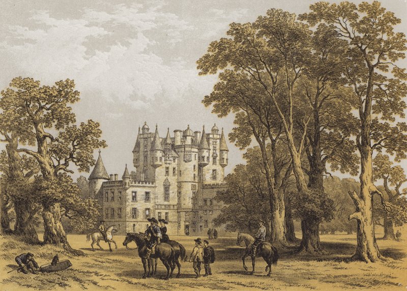 Glamis kastély, Forfarshire (chromolitho) alkotó: after George Cattermole