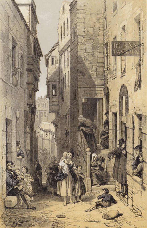 Libbertons Wynd, Edinburgh (chromolitho) alkotó: after George Cattermole