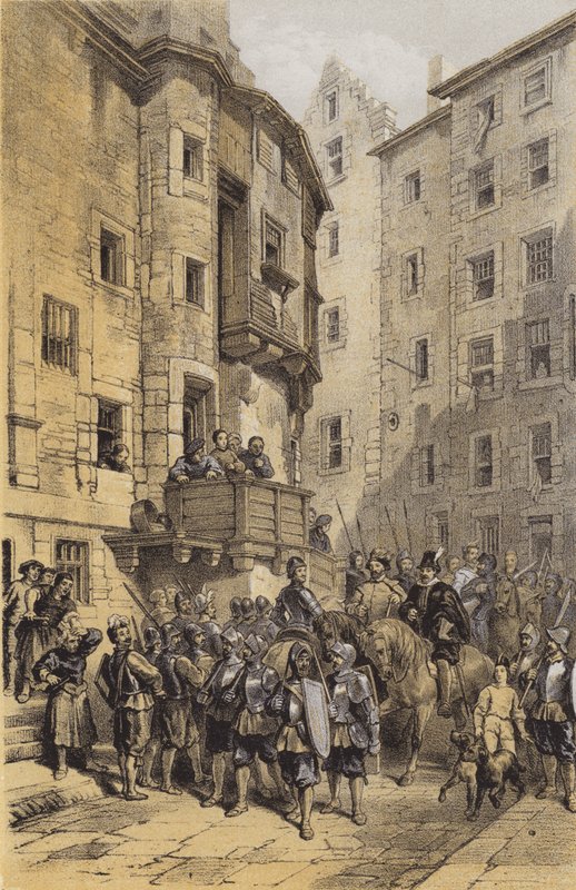 West Bow, Edinburgh (chromolitho) alkotó: after George Cattermole