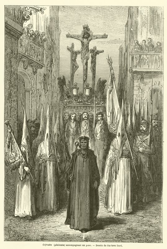 Lépést kísérő testvéri közösségek (bűnbánók). alkotó: Gustave after Dore