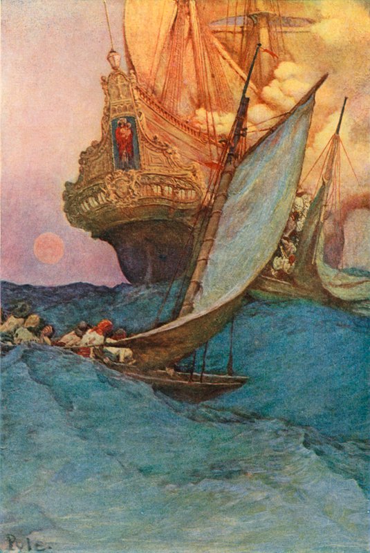 Támadás egy galleon ellen alkotó: after Howard Pyle