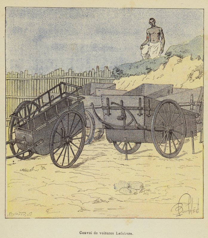 Lefebvre autók konvoja alkotó: after Louis Charles Bombled