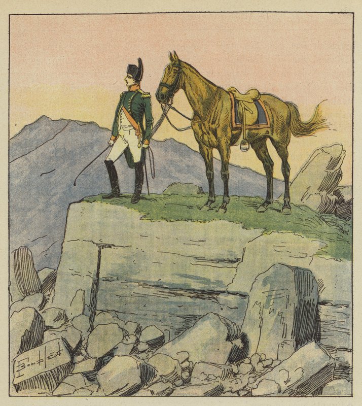 A császár a romok közepén alkotó: after Louis Charles Bombled