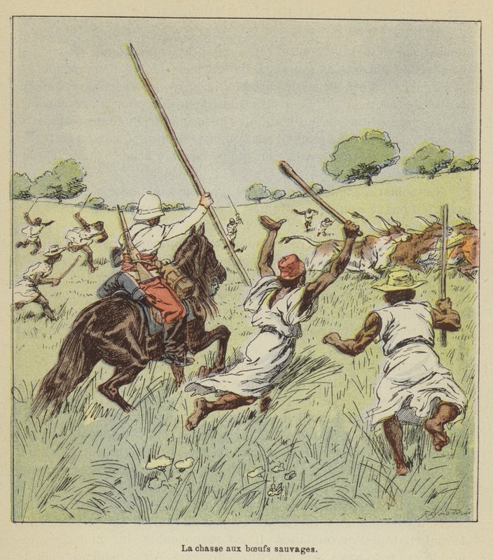 A vadökör vadászat alkotó: after Louis Charles Bombled