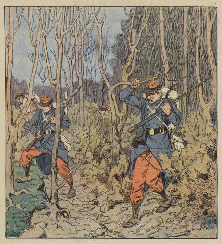 Katonáink az erdőben alkotó: after Louis Charles Bombled