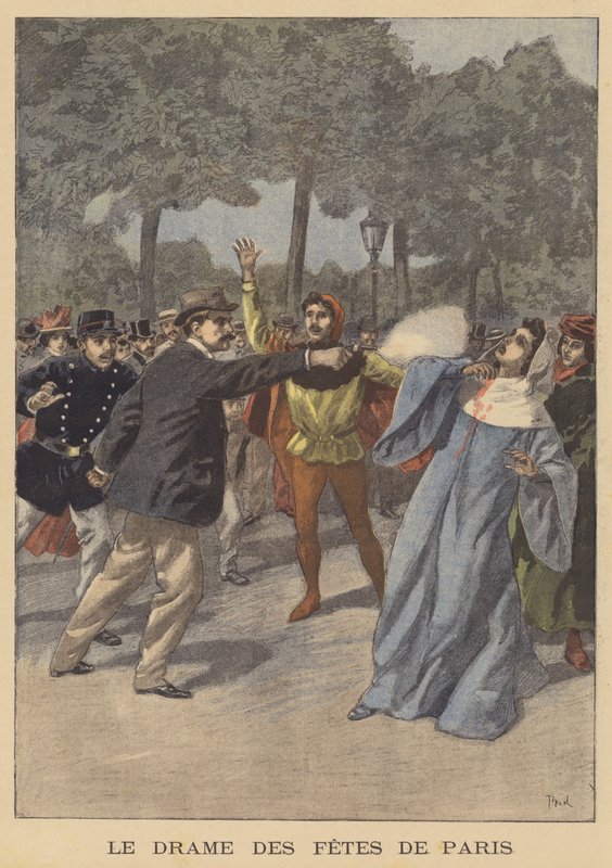 Lövöldözés a párizsi vásáron alkotó: after Oswaldo Tofani