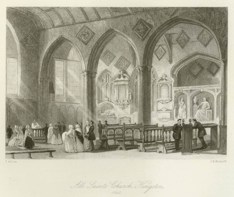 All Saints Church, Kingston, 1840 alkotó: after Thomas Allom